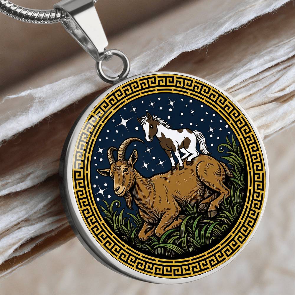 Horse & Goat Necklace - Couples Chinese Zodiac Animal Pendant Jewelry