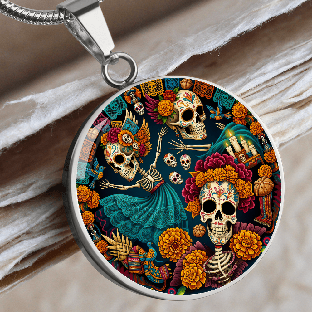 Day of the Dead Necklace - Día de los Muertos Pendant Jewelry