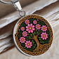 Celtic Tree of Life Pendant Necklace - Cosmos October Birth Flower Jewelry