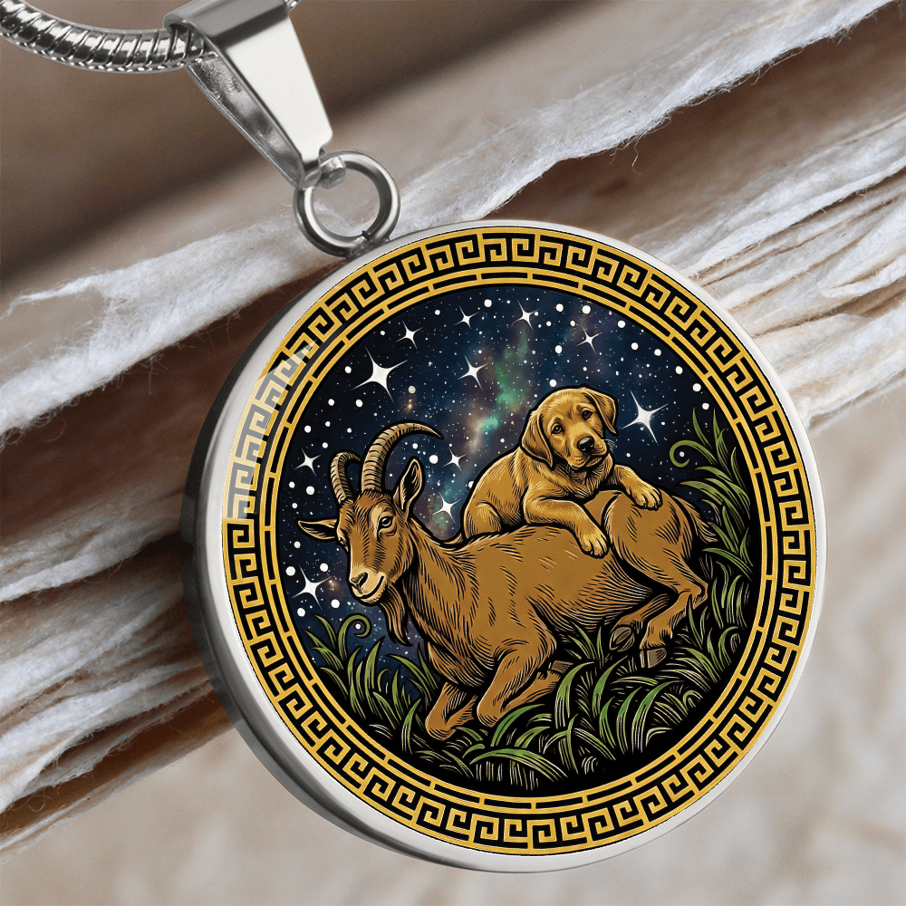 Dog & Goat Necklace - Couples Chinese Zodiac Animal Pendant Jewelry