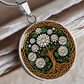 Celtic Tree of Life Pendant Necklace - Water Lily July Birth Flower Jewelry