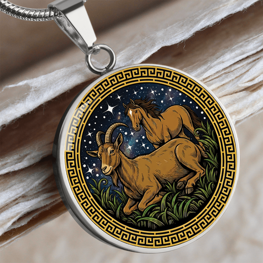 Horse & Goat Necklace - Couples Chinese Zodiac Animal Pendant Jewelry