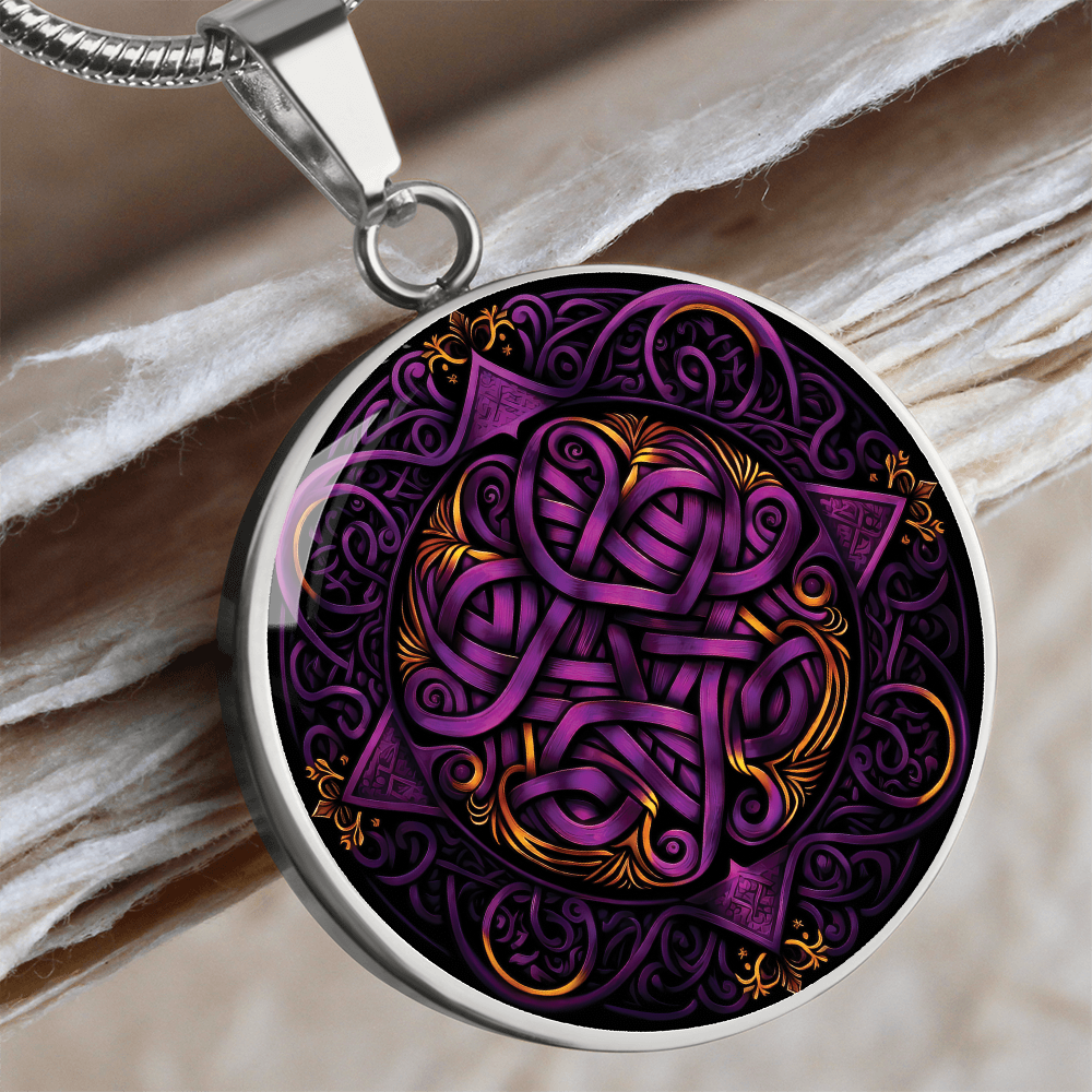 Purple Celtic Knot Necklace - Romantic Pendant Jewelry