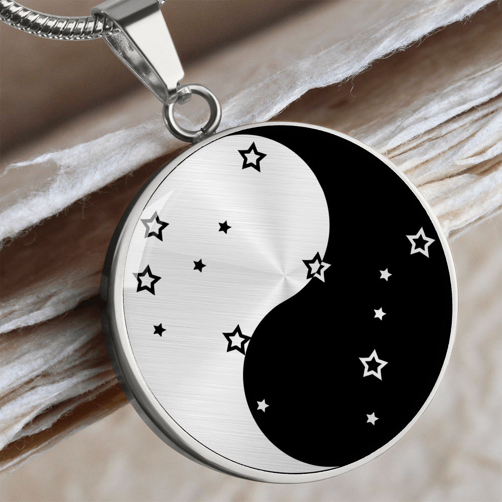 Gemini Yin Yang Pendant Necklace - Zodiac Constellation Jewelry