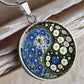 Morning Glory Yin Yang Necklace - September Birth Month Flower Pendant Jewelry