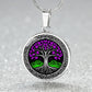 Celtic Tree of Life Necklace The Perfect Growth & Protection Gift For Her. Engraved Gold Plated Yggdrasil Aurora Borealis Amethyst Pendant