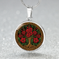 Celtic Tree of Life Pendant Necklace - Gladiolus August Birth Flower Jewelry