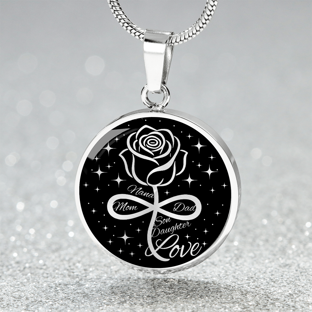 Family Infinity Rose Necklace