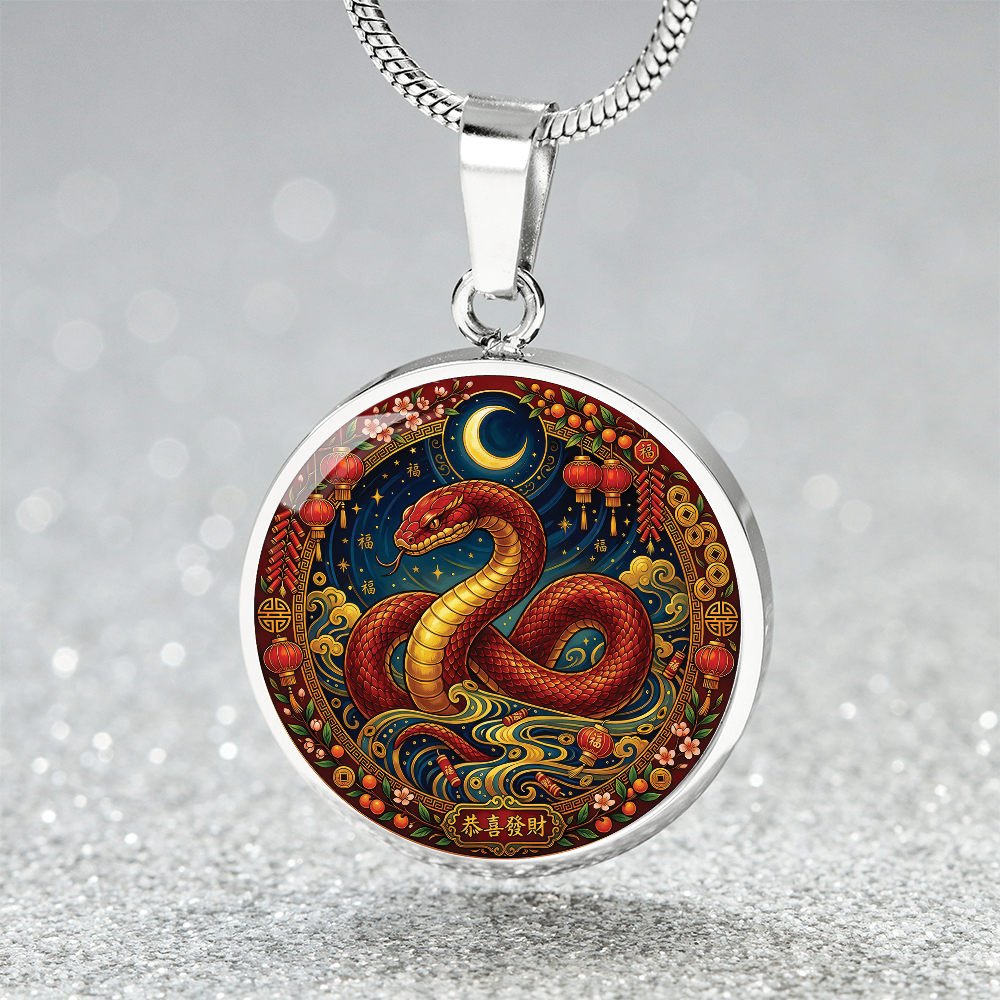 Year of The Snake Necklace - Chinese Zodiac Animal Charm Pendant Jewelry