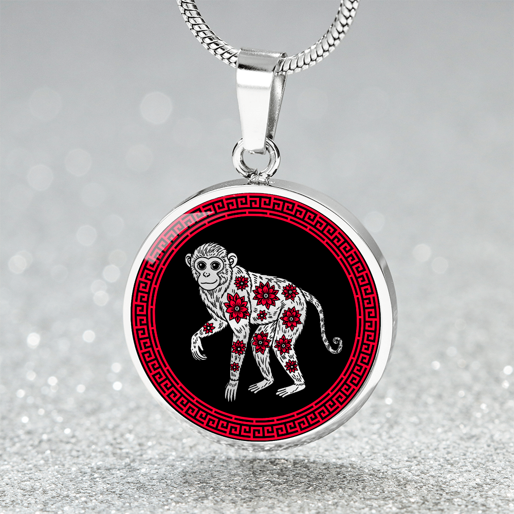 Monkey Necklace Chinese Zodiac Animal Pendant Jewelry