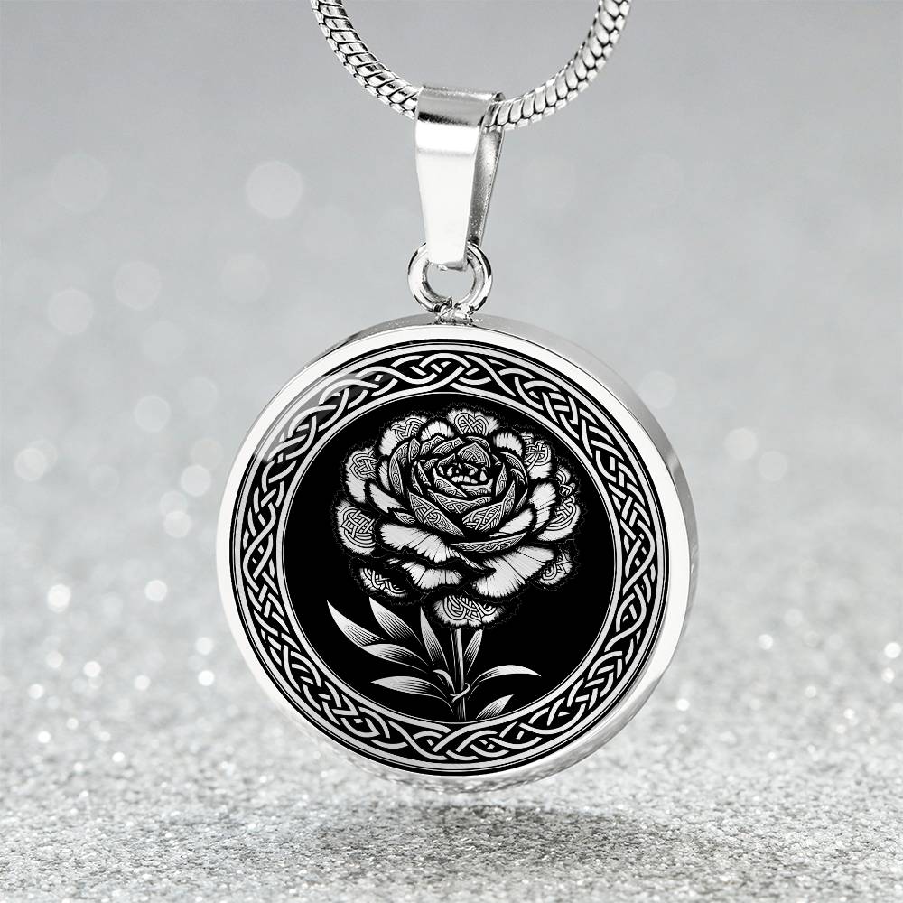 Celtic Carnation Birth Flower Necklace