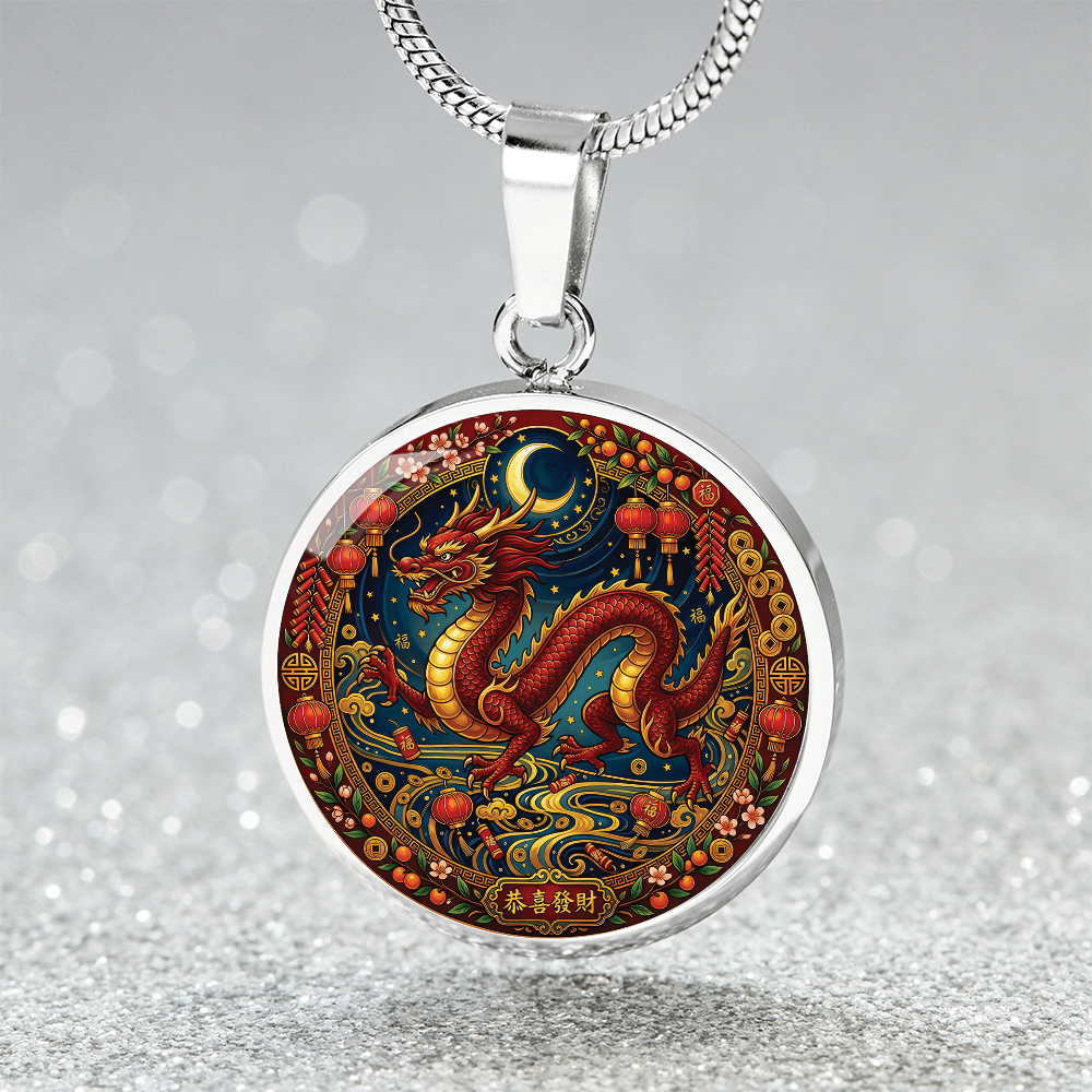 Year of The Dragon Necklace - Chinese Zodiac Animal Charm Pendant Jewelry