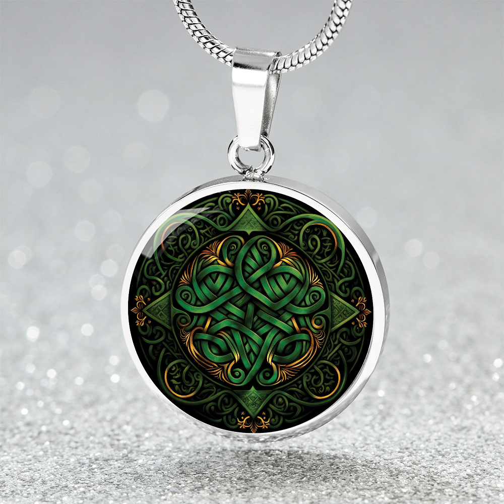 Green Celtic Knot Necklace - Romantic Pendant Jewelry