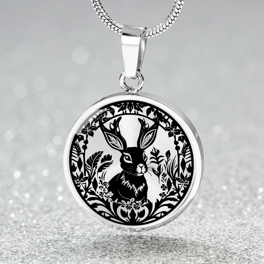 Engraved Jackalope Pendant