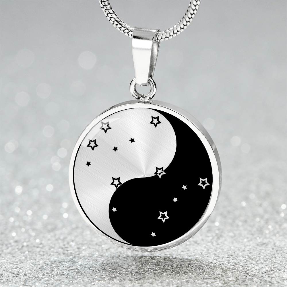 Gemini Yin Yang Pendant Necklace - Zodiac Constellation Jewelry