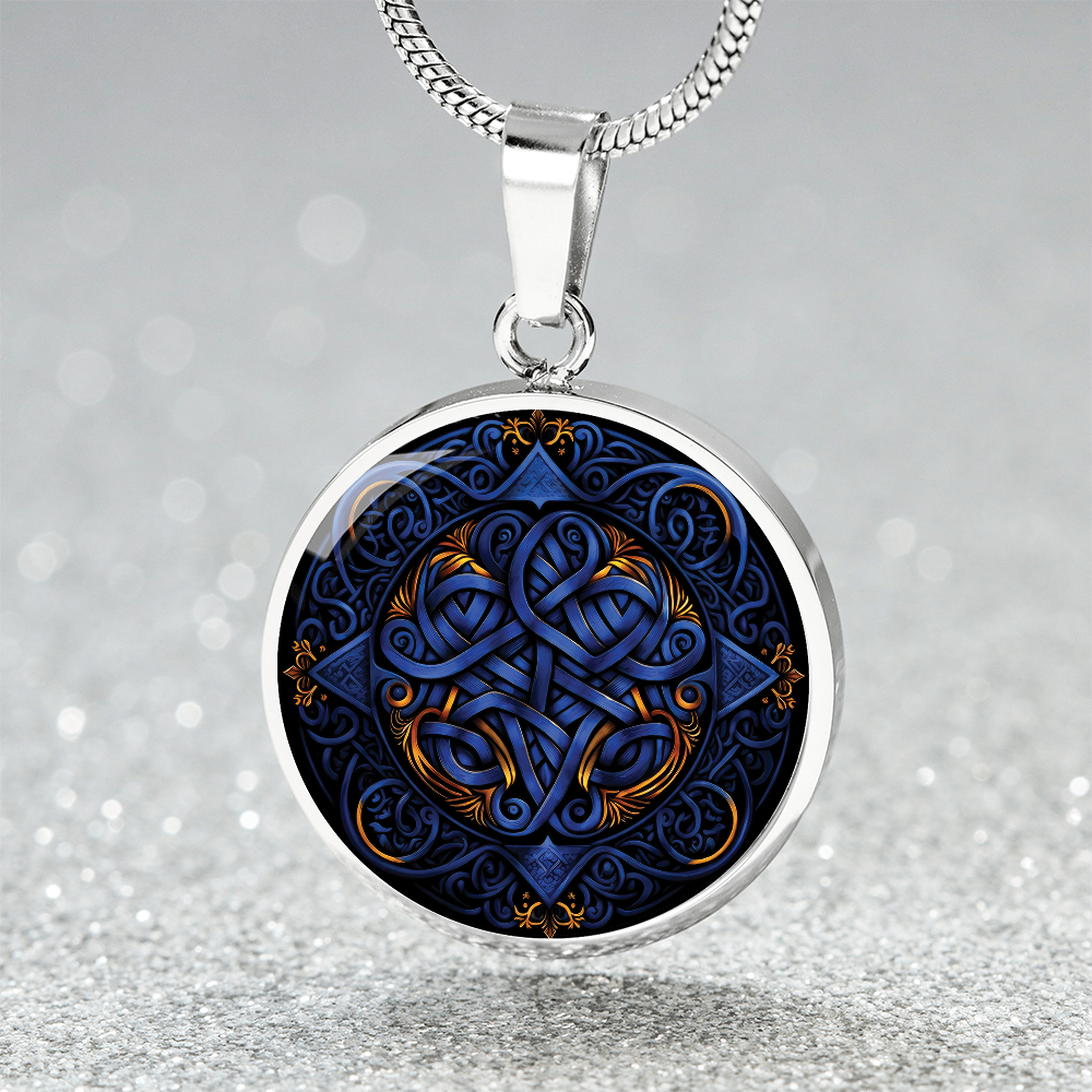 Blue Celtic Knot Necklace - Romantic Pendant Jewelry
