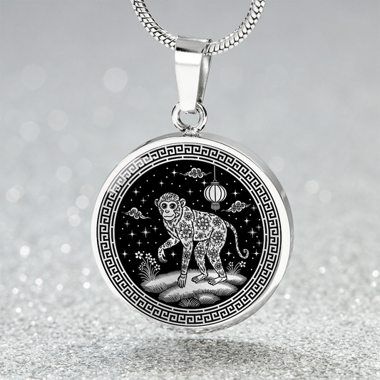 Monkey Necklace Chinese Zodiac Animal Pendant Jewelry