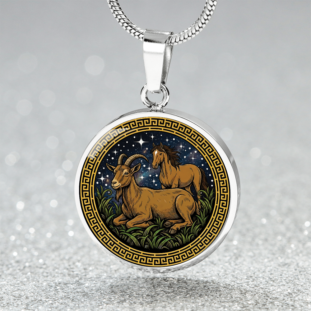 Horse & Goat Necklace - Couples Chinese Zodiac Animal Pendant Jewelry