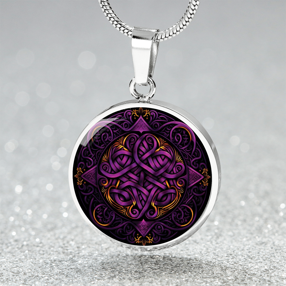 Purple Celtic Knot Necklace - Romantic Pendant Jewelry