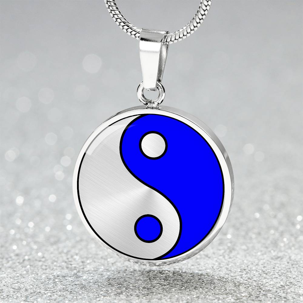 Silver Pendant Fire and Ice Yin Yang Necklace