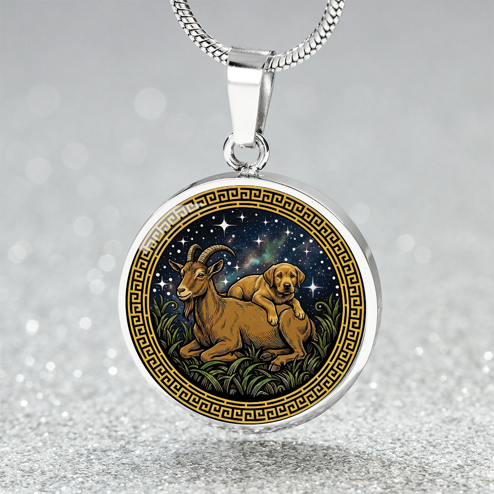 Dog & Goat Necklace - Couples Chinese Zodiac Animal Pendant Jewelry