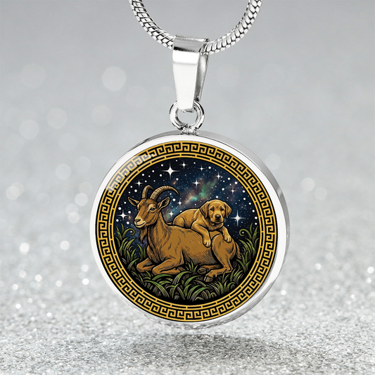 Dog & Goat Necklace - Couples Chinese Zodiac Animal Pendant Jewelry