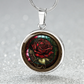 Red Rose Necklace - June Birth Flower Pendant Jewelry
