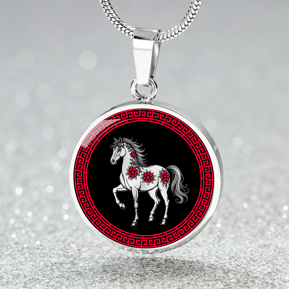 Horse Necklace Chinese Zodiac Pendant Jewelry