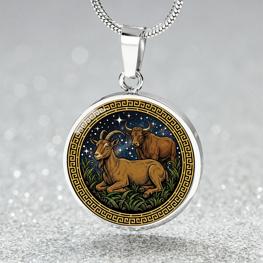 Ox & Goat Necklace - Couples Chinese Zodiac Animal Pendant Jewelry