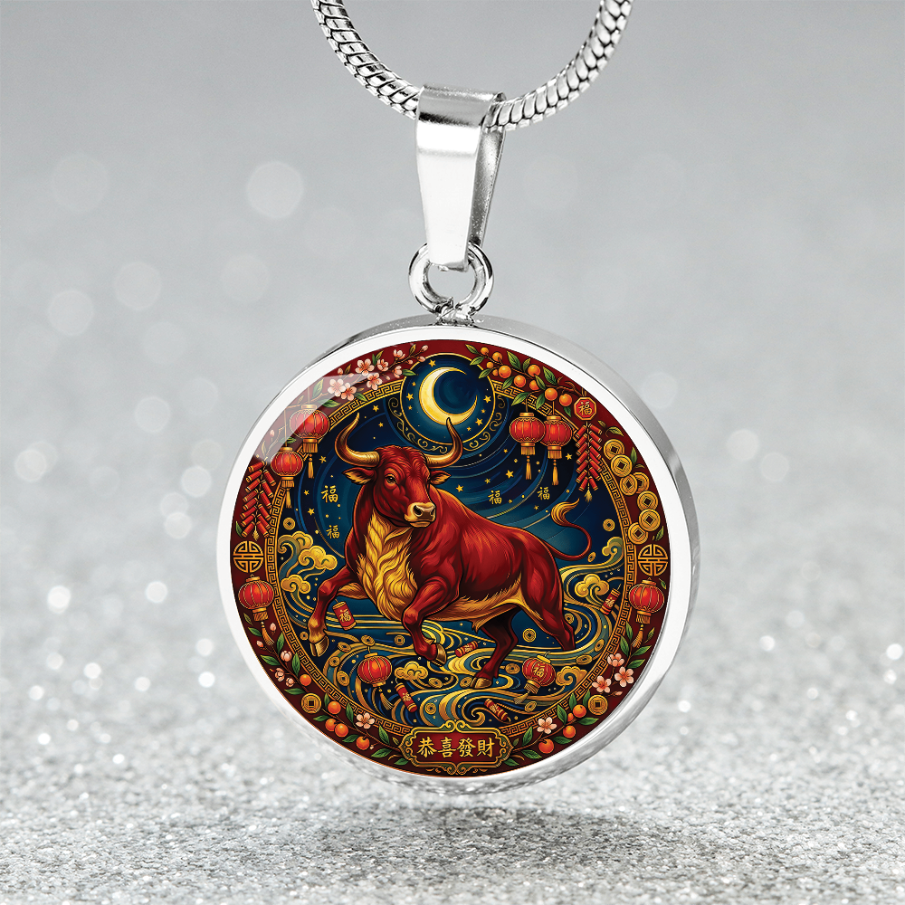 Year of The Ox Necklace - Chinese Zodiac Animal Charm Pendant Jewelry