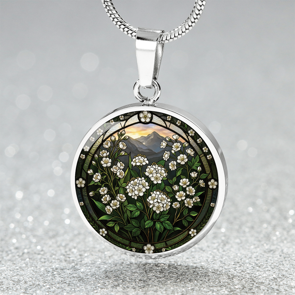 White Hawthorn Necklace - May Birth Flower Pendant Jewelry