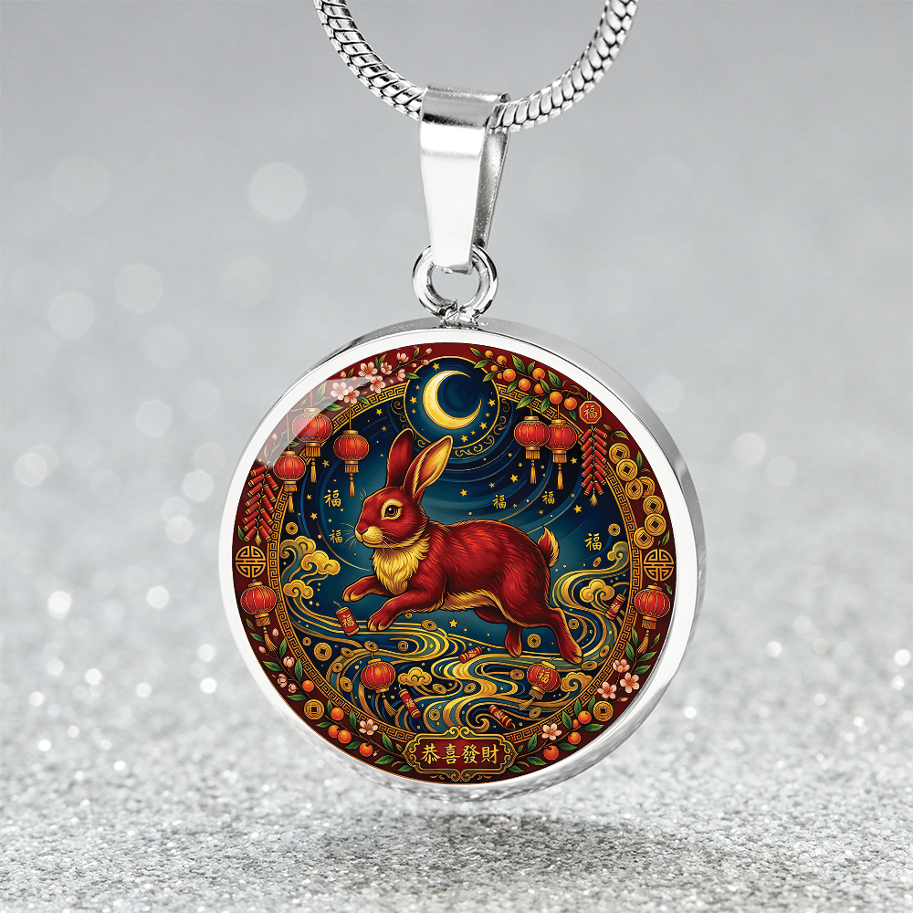 Year of The Rabbit Necklace - Chinese Zodiac Animal Charm Pendant Jewelry