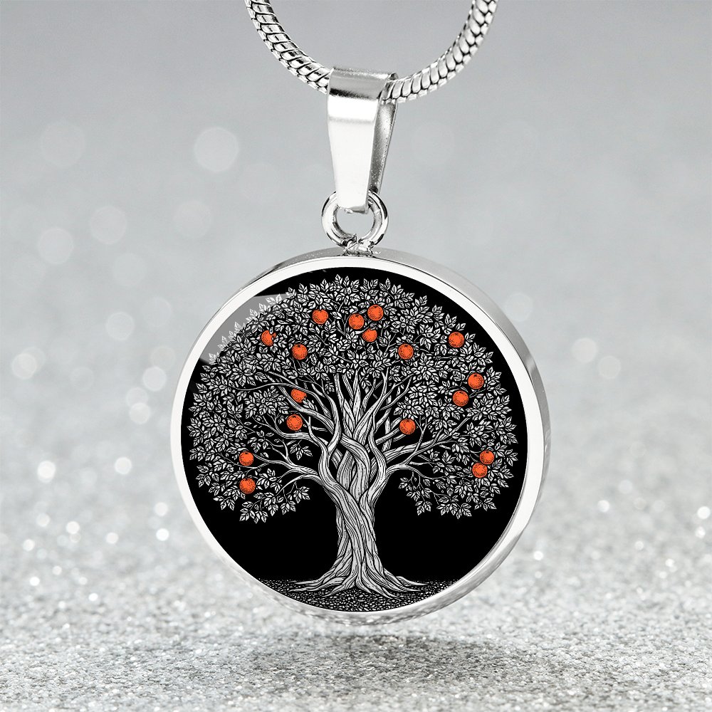 Orange Tree Necklace - Symbolic Charm Pendant Jewelry