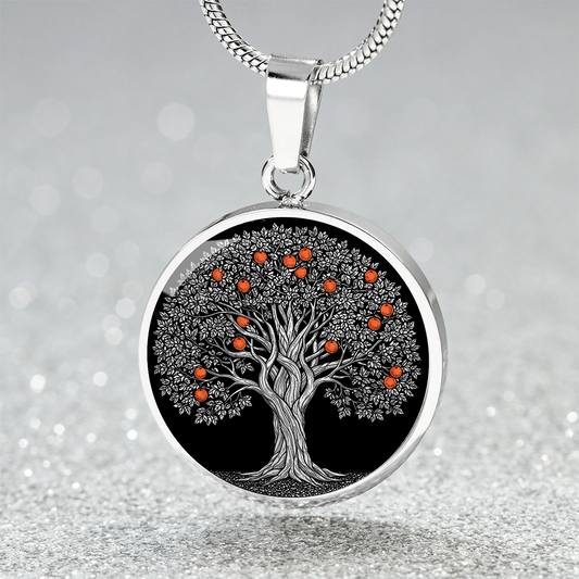 Orange Tree Necklace - Symbolic Charm Pendant Jewelry