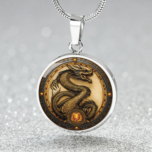 Engraved Dragon Necklace