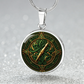 Compass Rose Necklace - Green Celtic Pendant Jewelry