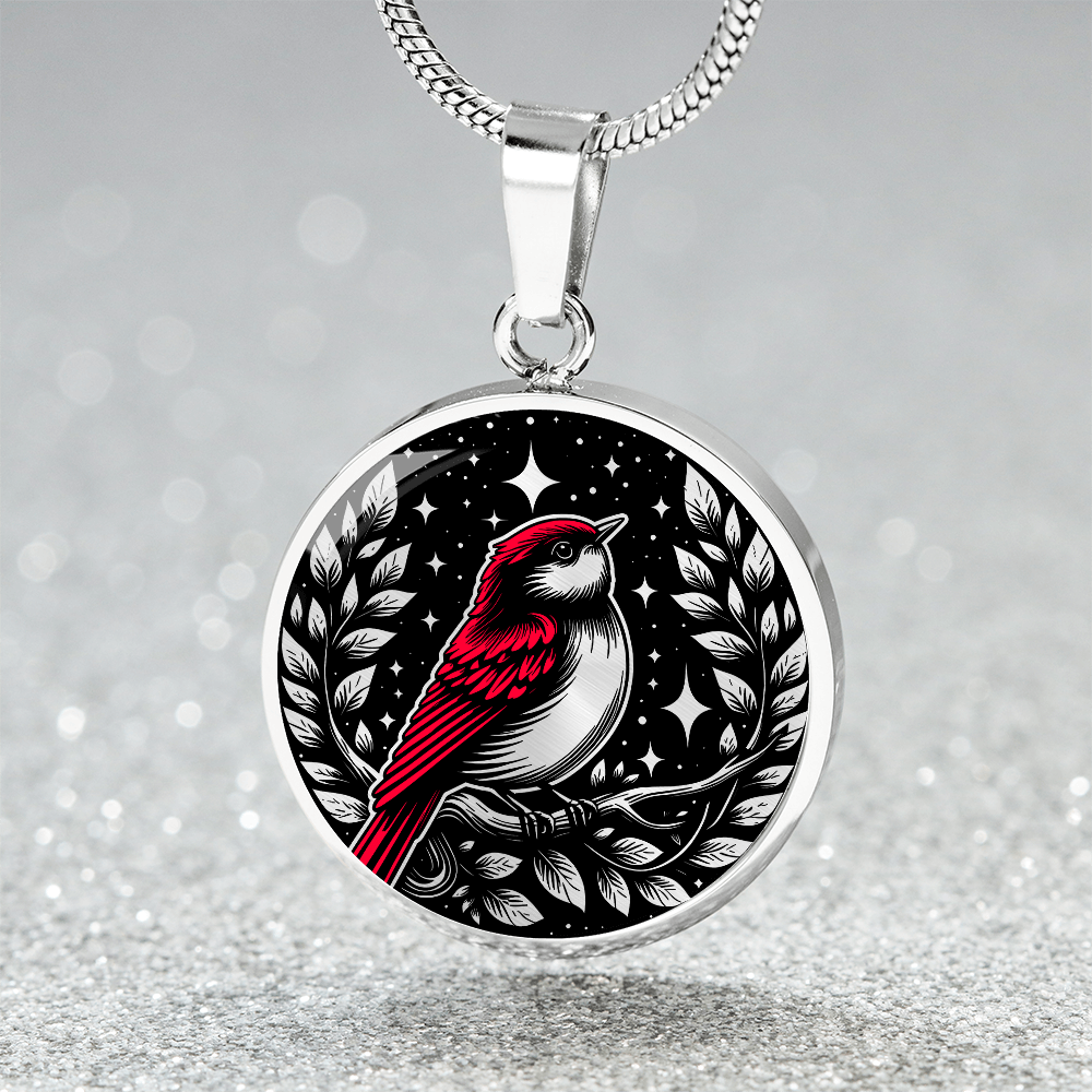 Red Bird Necklace - Wildlife Pendant Jewelry