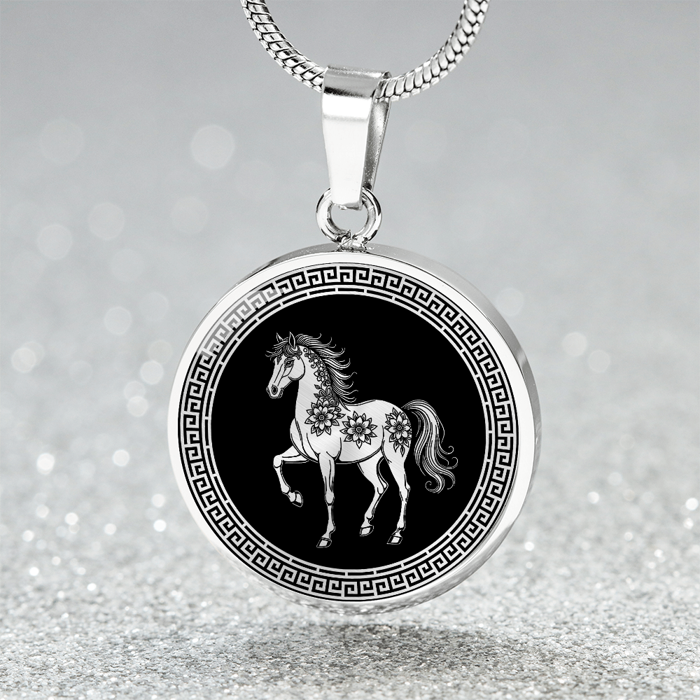 Horse Necklace Chinese Zodiac Animal Pendant Jewelry
