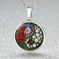 Gladiolus Yin Yang Necklace - August Birth Month Flower Pendant Jewelry