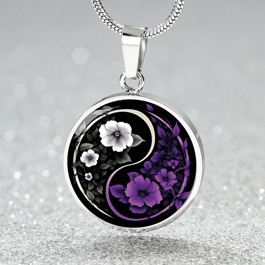 Violet Yin Yang Necklace