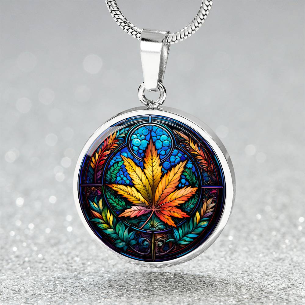 Stainless Steel Marijuana Necklace