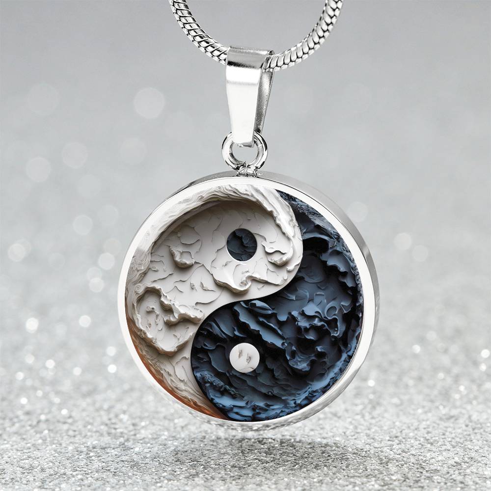 Silver Yin Yang Necklace Pendant