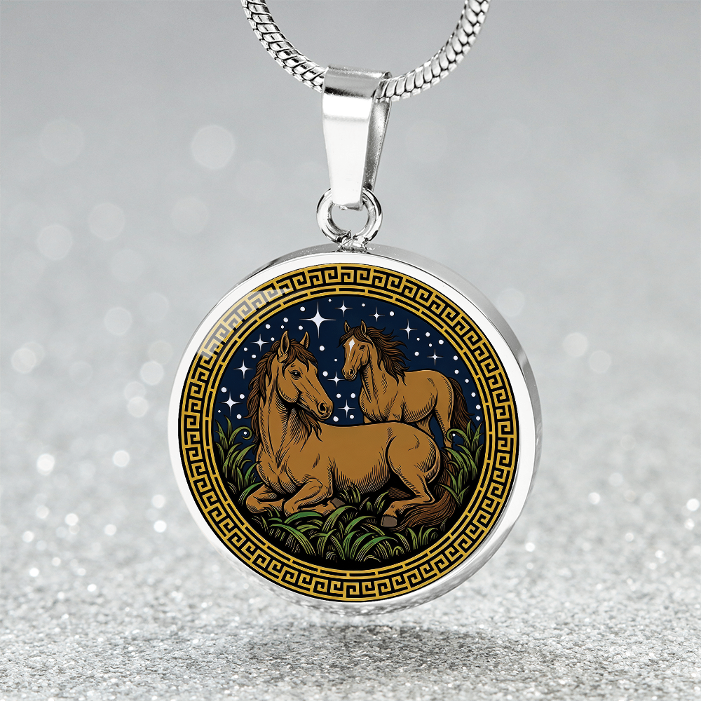 Horse and Horse Necklace - Couples Chinese Zodiac Animal Pendant Jewelry