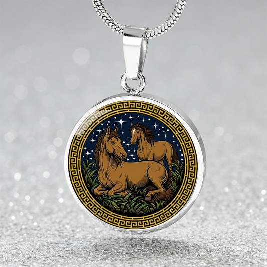 Horse and Horse Necklace - Couples Chinese Zodiac Animal Pendant Jewelry