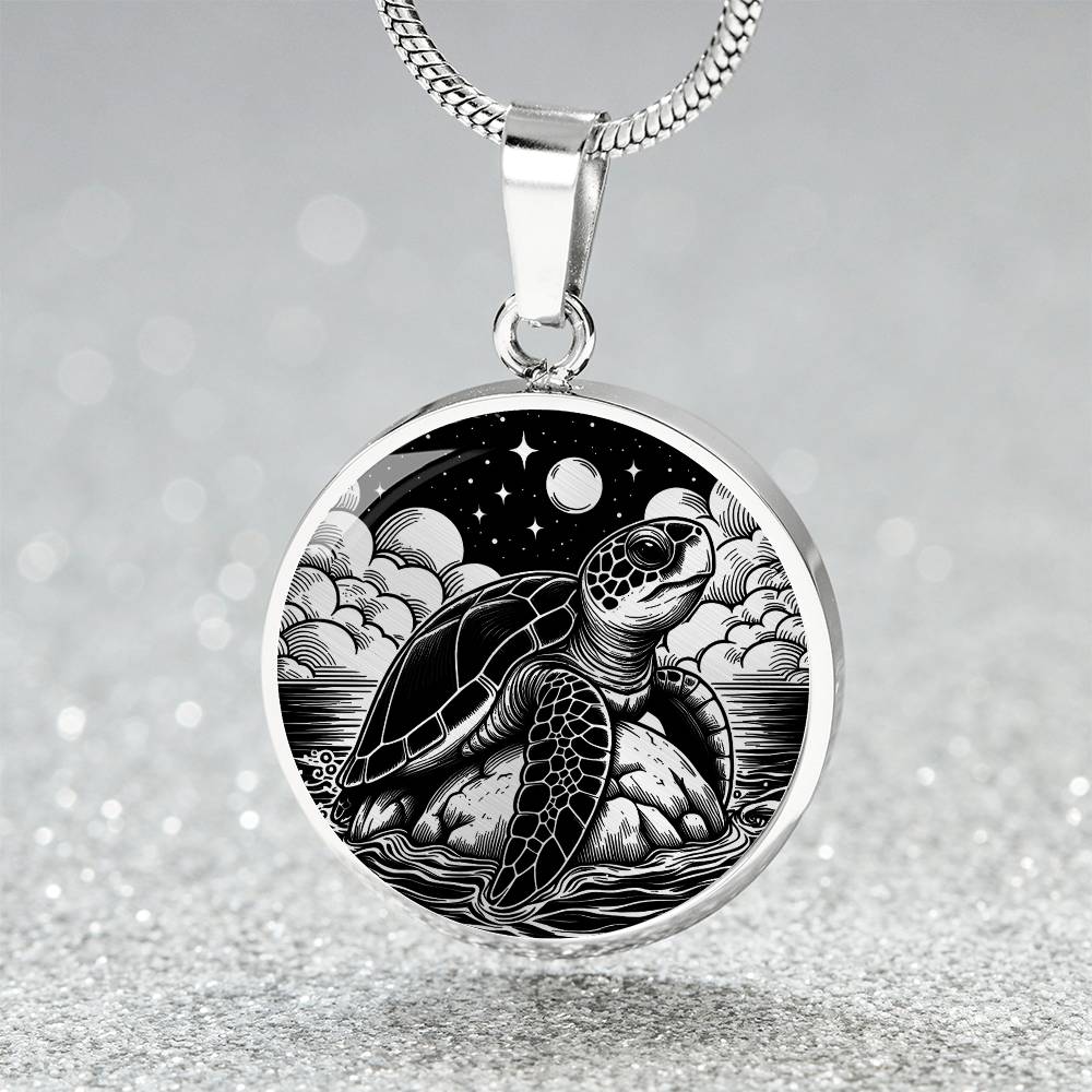 Engraved Sea Turtle Necklace