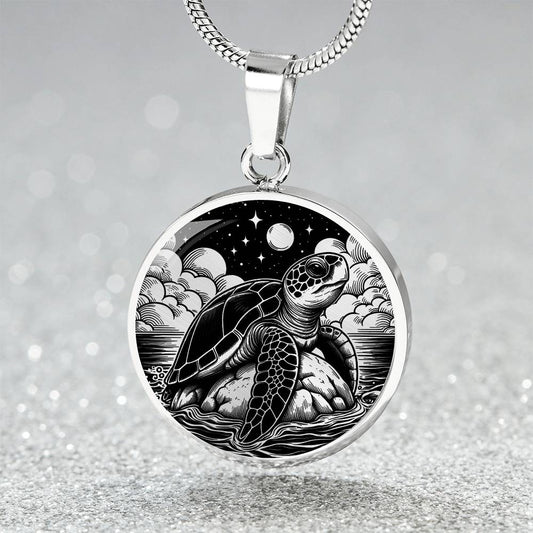 Engraved Sea Turtle Necklace