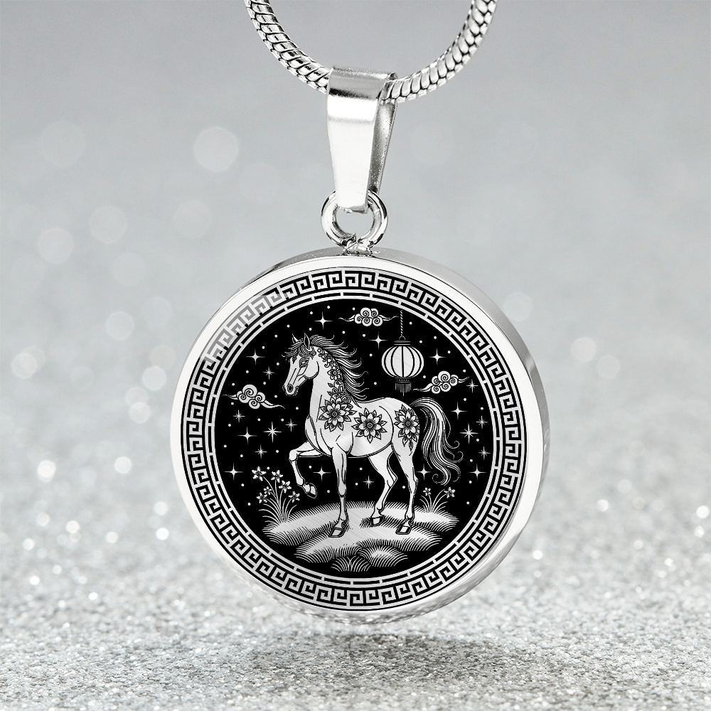 Horse Necklace Chinese Zodiac Pendant Jewelry