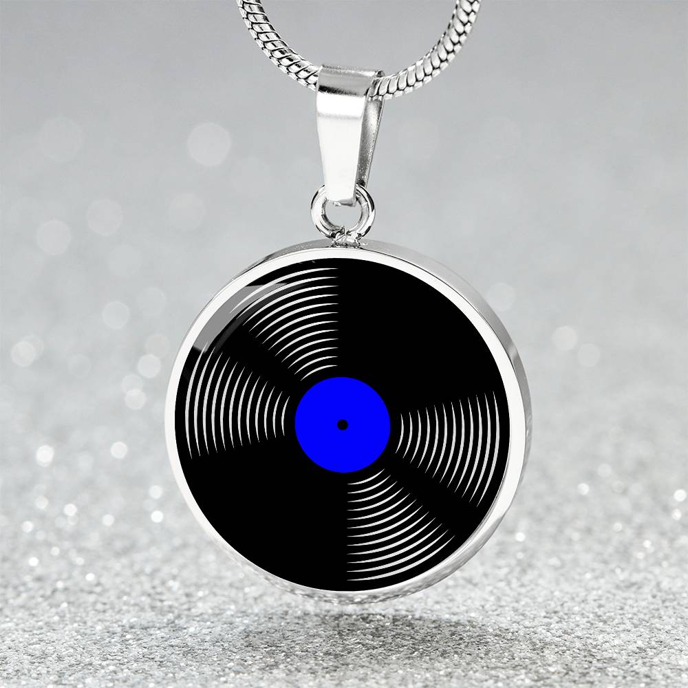 Vinyl Record Necklace Gold - Personalized Music Pendant - Music Theme Gifts For Her or Him - Silver Record Pendant Necklace For Woman or Men