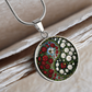 Carnation Yin Yang Necklace - January Birth Month Flower Pendant Jewelry