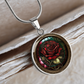 Red Rose Necklace - June Birth Flower Pendant Jewelry